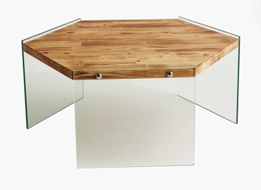 Журнальный столик Kalune Design Hexagon S304, коричневый, 800 мм x 700 мм x 350 мм