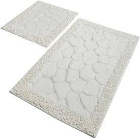 Vannasistabas paklājiņu komplekts Foutastic Stone 359CHL1563, ziloņkaula, 100 cm x 60 cm