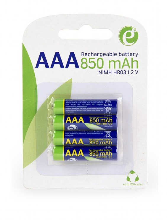Uzlādējamās baterijas EnerGenie EG-BA-AAA8R4-01, 850 mAh, 4 gab.