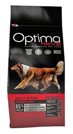 Sausā suņu barība Optima Nova Adult Active OP61765, vistas gaļa/rīsi, 12 kg