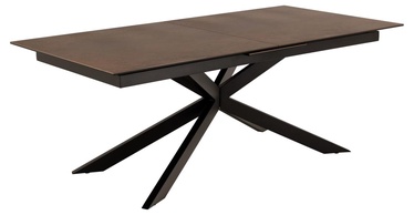 Обеденный стол c удлинением Irwine Lemco, коричневый/черный, 200 - 2400 мм x 1000 мм x 760 мм