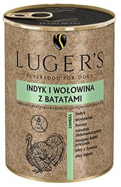 Влажный корм для собак Luger's Superfood Turkey & Beef With Sweet Potatoes, говядина/индюшатина, 0.4 кг