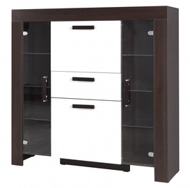 Kummut Cezar REG7, pruun/valge, 42 cm x 130 cm x 131 cm