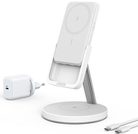 Lādētājs Anker B25A7321, Qi/1 x USB, balta