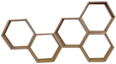 Sienas plaukts Kalune Design HEX002, valriekstu, 40 cm x 18 cm x 37 cm