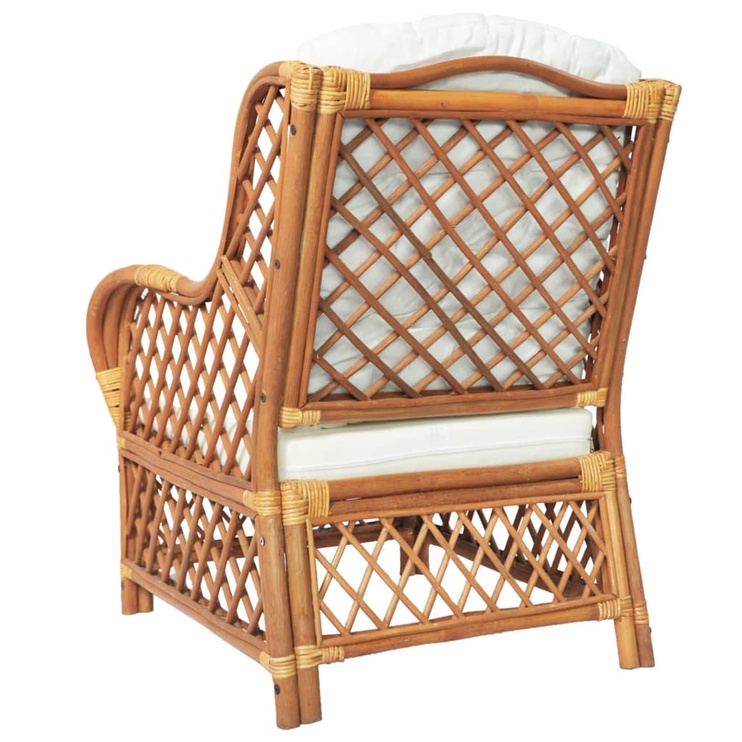 Садовый стул VLX Natural Rattan, светло-коричневый/кремовый, 81 см x 70 см x 90 см