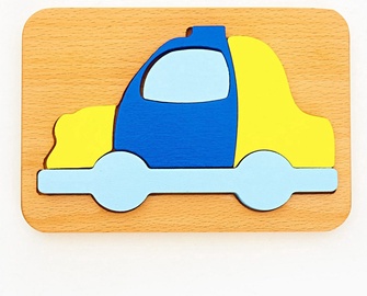 Koka puzle Wood&Joy Police Car 109TRS1104, 3 cm, daudzkrāsaina