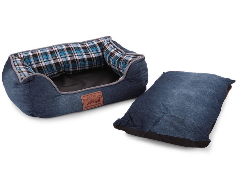 Guļvieta mājdzīvniekiem Dog Bed, zila/pelēka, 72 cm x 56 cm, XL