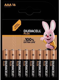 Baterijas Duracell Plus, AAA, 1.5 V, 16 gab.