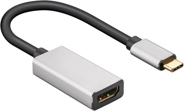 Adapteris Goobay USB Type-C, HDMI, 0.15 m, sidabro/juoda