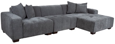 Stūra dīvāns Home4you Dahlia RC, pelēka, labais, 322 x 162 cm x 74 cm