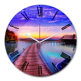 Laikrodis Wallity 3030MS-012, violetinė, medžio drožlių plokštė (mdp), 30 cm x 30 cm, 30 cm