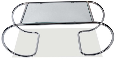 Журнальный столик Kalune Design Layer, прозрачный/серебристый, 100 см x 40 см x 40 см