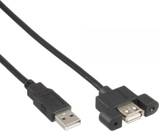Провод InLine 33440E, 2 x USB, 0.6 м, черный