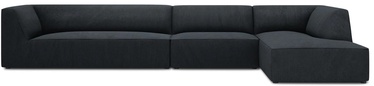 Stūra dīvāns Micadoni Home Ruby 5 Seats, melna, labais, 366 x 180 cm x 69 cm