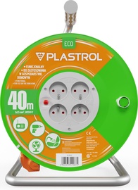 Удлинитель на катушке Plastrol Standard Line, 3 x 1,5 mm², 40 м, IP44, 4 розетки