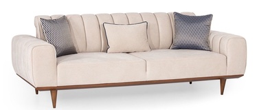 3-vietīgs dīvāns Hanah Home Ivory, krēmkrāsa, 95 x 223 cm x 82 cm