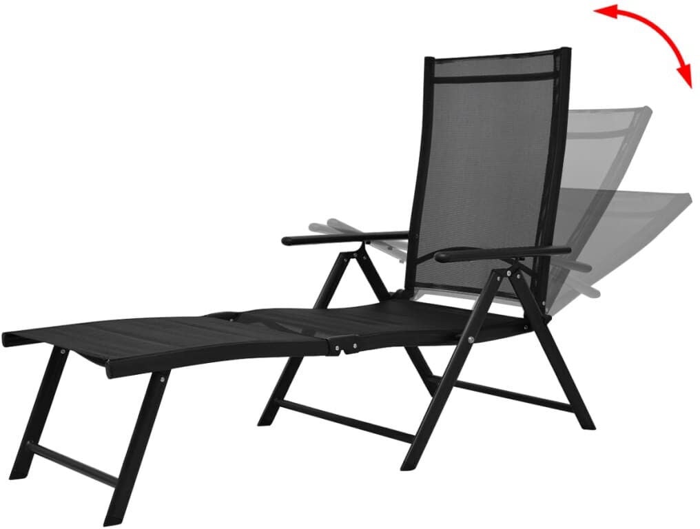 foldable sun lounger black