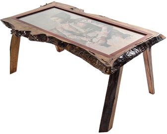 Журнальный столик Kalune Design Picass, ореховый, 115 см x 75 см x 45 см