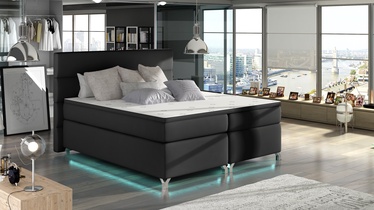 Кровать Amadeo Soft 11, 160 x 200 cm, черный, с матрасом, с решеткой