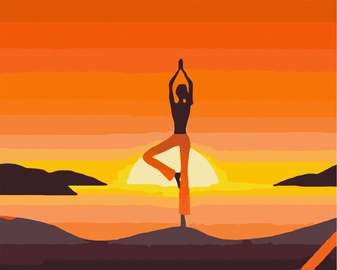 Glezniecība pēc cipariem Brushme Asana Yoga BS34817, daudzkrāsaina