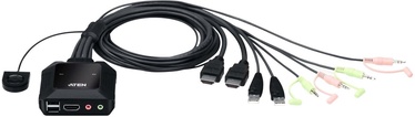KVM коммутатор Aten 2-Port USB 4K HDMI Cable with Remote Port Selector