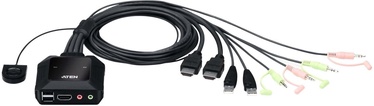 KVM komutaator Aten 2-Port USB 4K HDMI Cable with Remote Port Selector