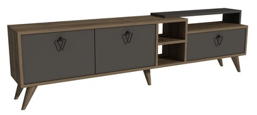 TV galds Kalune Design Luzzi, valriekstu/antracīta, 1830 mm x 298 mm x 456 mm