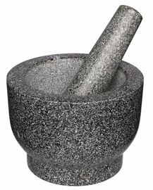 Grūstuvas Maku, 14 cm, 15 cm, juoda/pilka, granitas