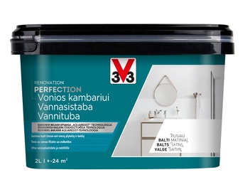 Emaliniai dažai V33 Renovation Perfection Bathroom, satino, 2 l, balta