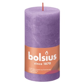 Svece, cilindriskas Bolsius Rustic Shine Vibrant violet, 60 h, 130 mm