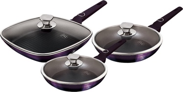 Pannide komplekt Berlinger Haus Purple Eclipse BH-7107, 28 cm, alumiinium/klaas/roostevaba teras