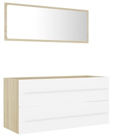 Vannitoa mööblikomplekt VLX 804859, valge/tamm, 38.5 x 100 cm x 48 cm