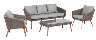 Välimööbli komplekt Home4you Norway, hall/hele pruun, 5 istekohta