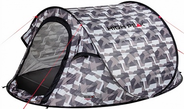 Trīsvietīga telts High Peak Vision 3 10292, balta/pelēka