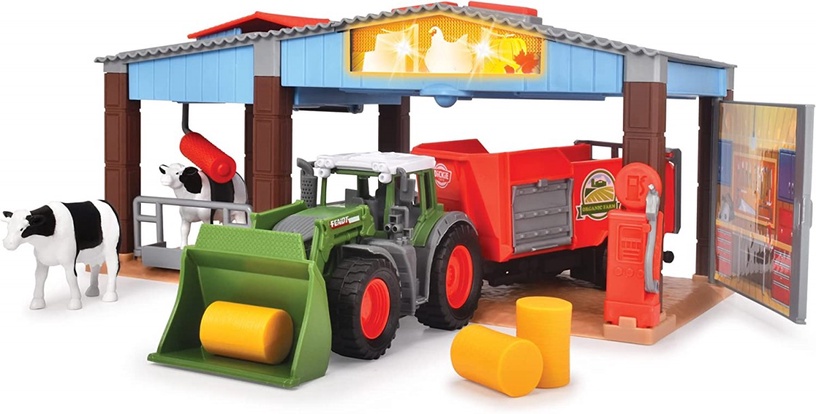 Transporta rotaļlietu komplekts Dickie Toys Fendt Farm Station 203735003, daudzkrāsaina