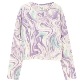 Krekls ar garām piedurknēm, meitenēm Cool Club Crop top CCG2821472, balta/violeta, 134 cm