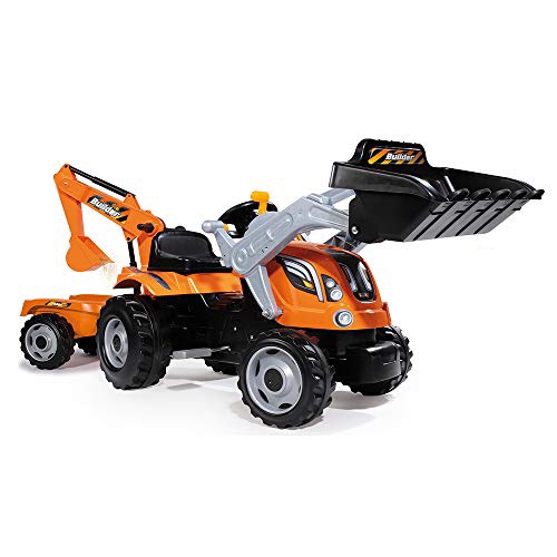 Traktor Smoby Builder Max, kollane/hall