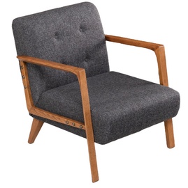 Tugitool Hanah Home Kemer 825BLC2318, pähklipuu/tumehall, 83 cm x 69 cm x 80 cm