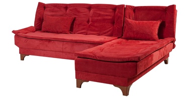 Stūra dīvāns Hanah Home Kelebek Köþe, bordo, labais, 107 x 225 cm x 81 cm