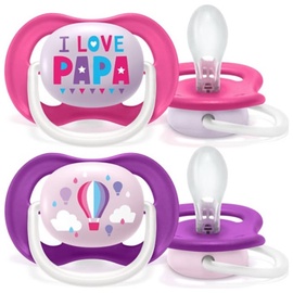 Соска Philips Avent Ultra Air Happy, 6+ мес., розовый/фиолетовый