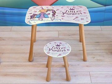 Lastetoa komplekt Kalune Design PSTK07-SET, valge/roosa/puu