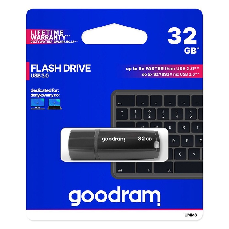 USB atmintinė Goodram Mimic UMM3, juoda, 32 GB