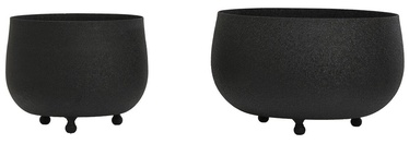 Puķu pods Kalune Design Decorative Pot Set 1026-3 253NSR1146, alumīnijs/metāls, 290 mm, Ø 290 mm x 290 mm, melna