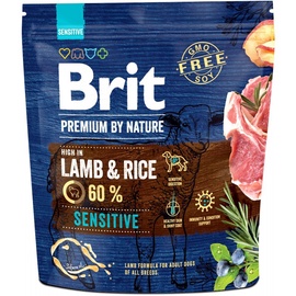 Сухой корм для собак Brit Premium by Nature Sensitive Lamb & Rice, баранина/рис, 1 кг