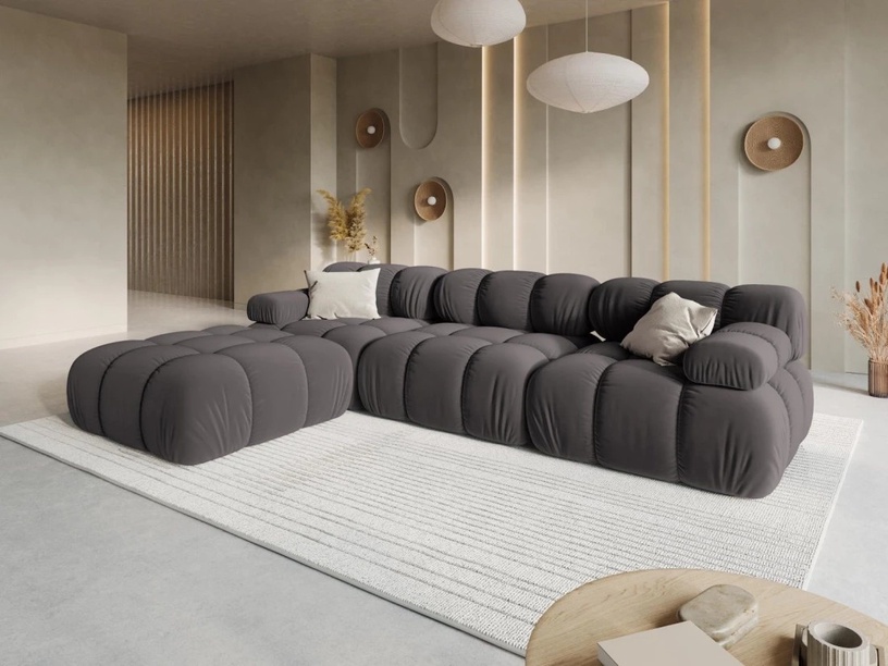 Mooduldiivan Micadoni Home Bellis, tumehall, 282 x 188 cm x 63 cm