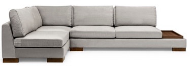 Trīsvietīgs stūra dīvāns Kalune Design Tulip, gaiši pelēka, kreisais, 313 x 193 cm x 80 cm