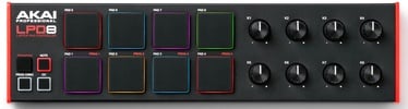MIDI контроллер AKAI LPD8 MKII, черный/красный