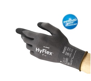 Рабочие перчатки перчатки Ansell HyFlex 11-840, нейлон/нитрил, серый, 10