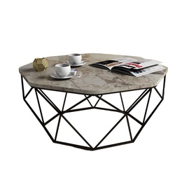 Журнальный столик Kalune Design Diamond White Marble, коричневый/черный (поврежденная упаковка)
